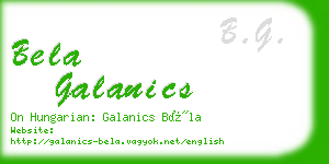 bela galanics business card